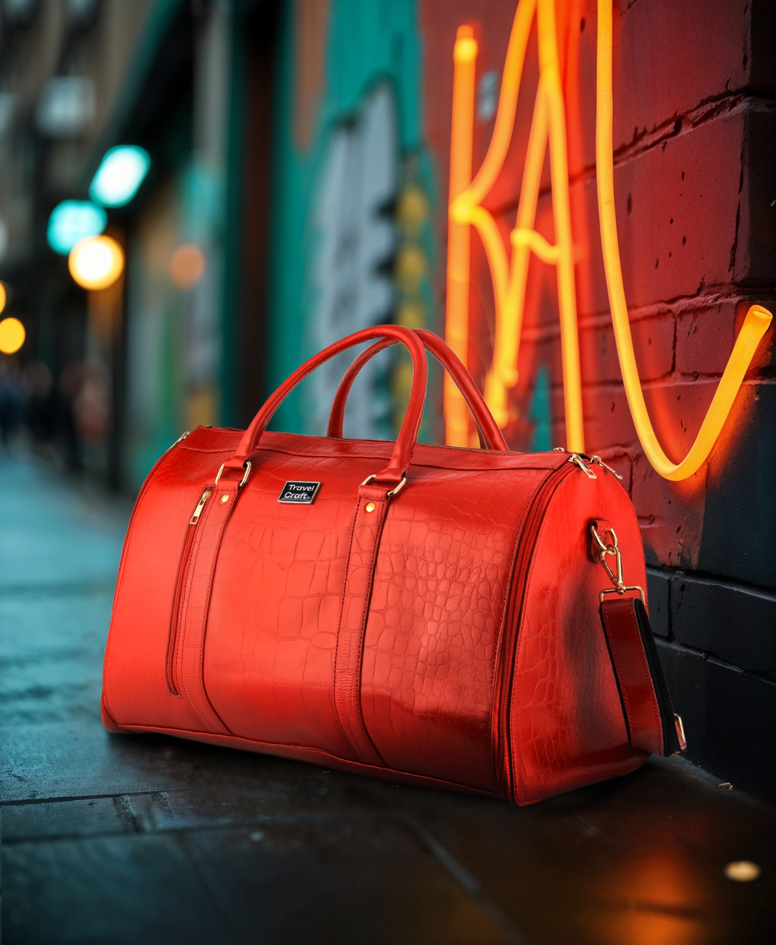 Women's Stylish Red  18" Garment Duffel Bag - Clothing & Essentials Carrier