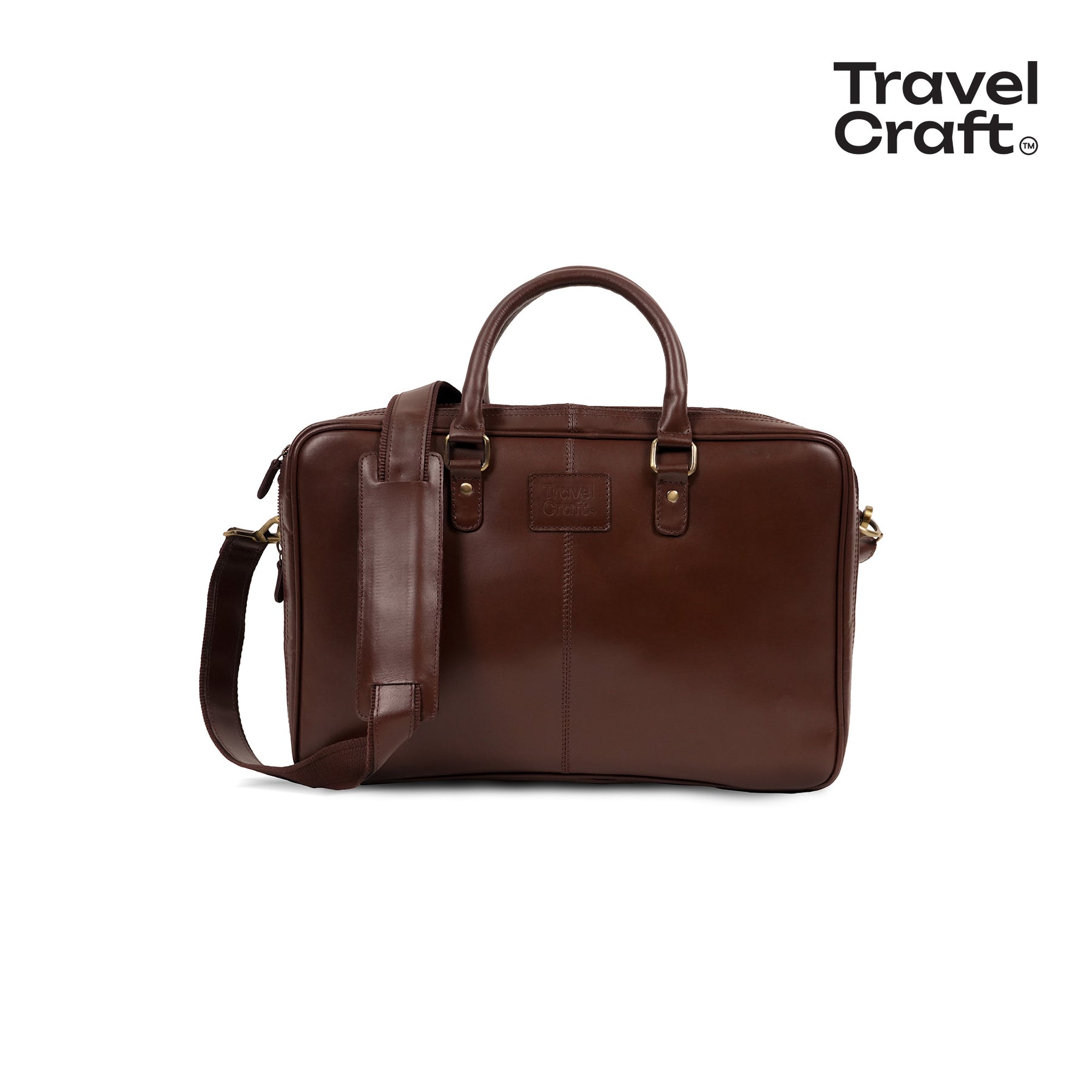 Premium 15" Leather Business Briefcase