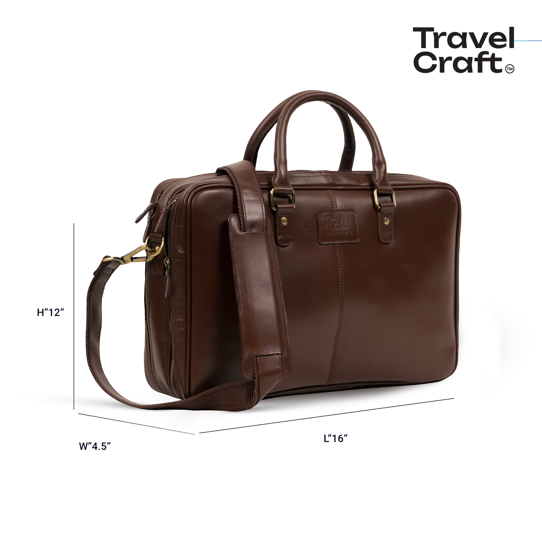 Premium 15" Leather Business Briefcase