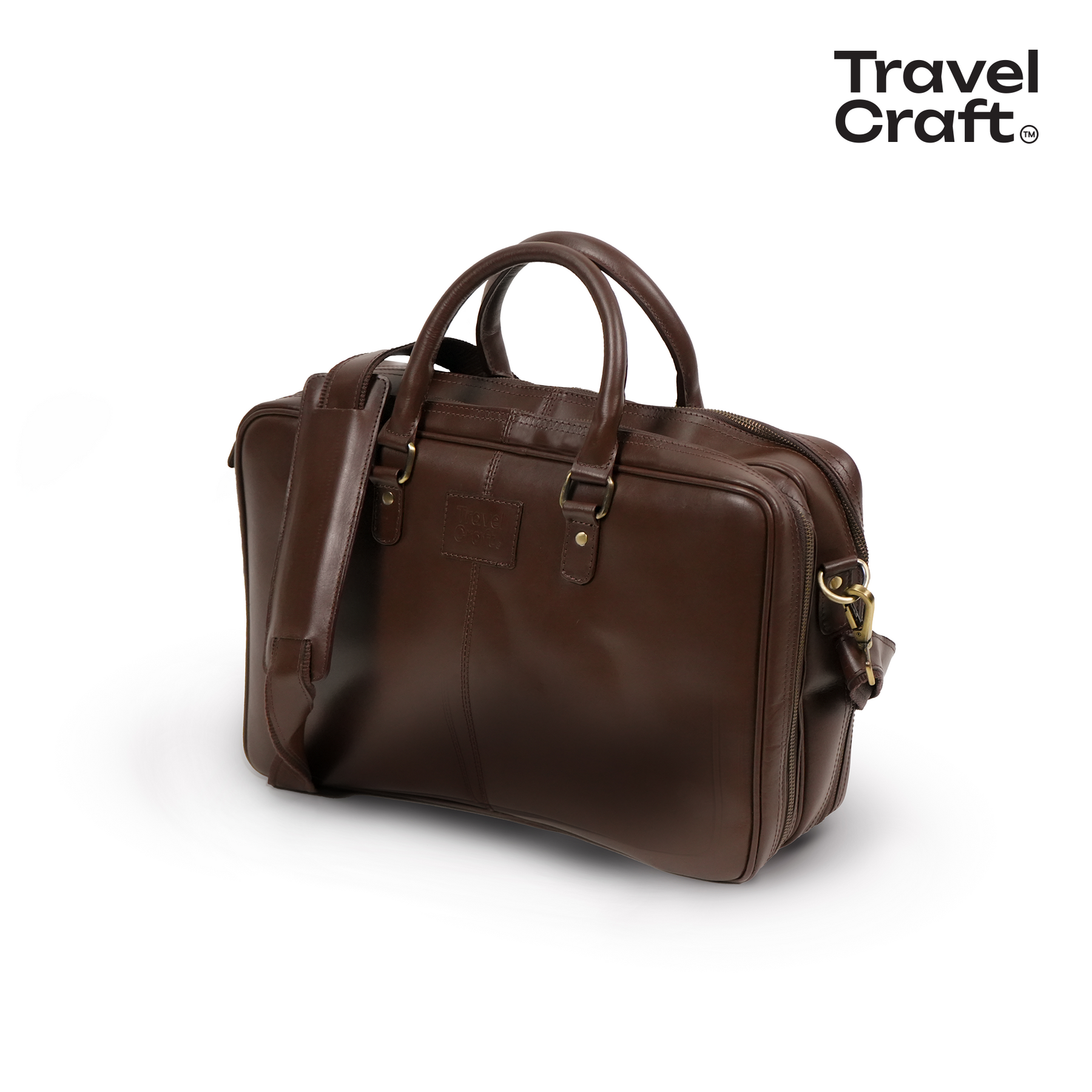 Premium 15" Leather Business Briefcase