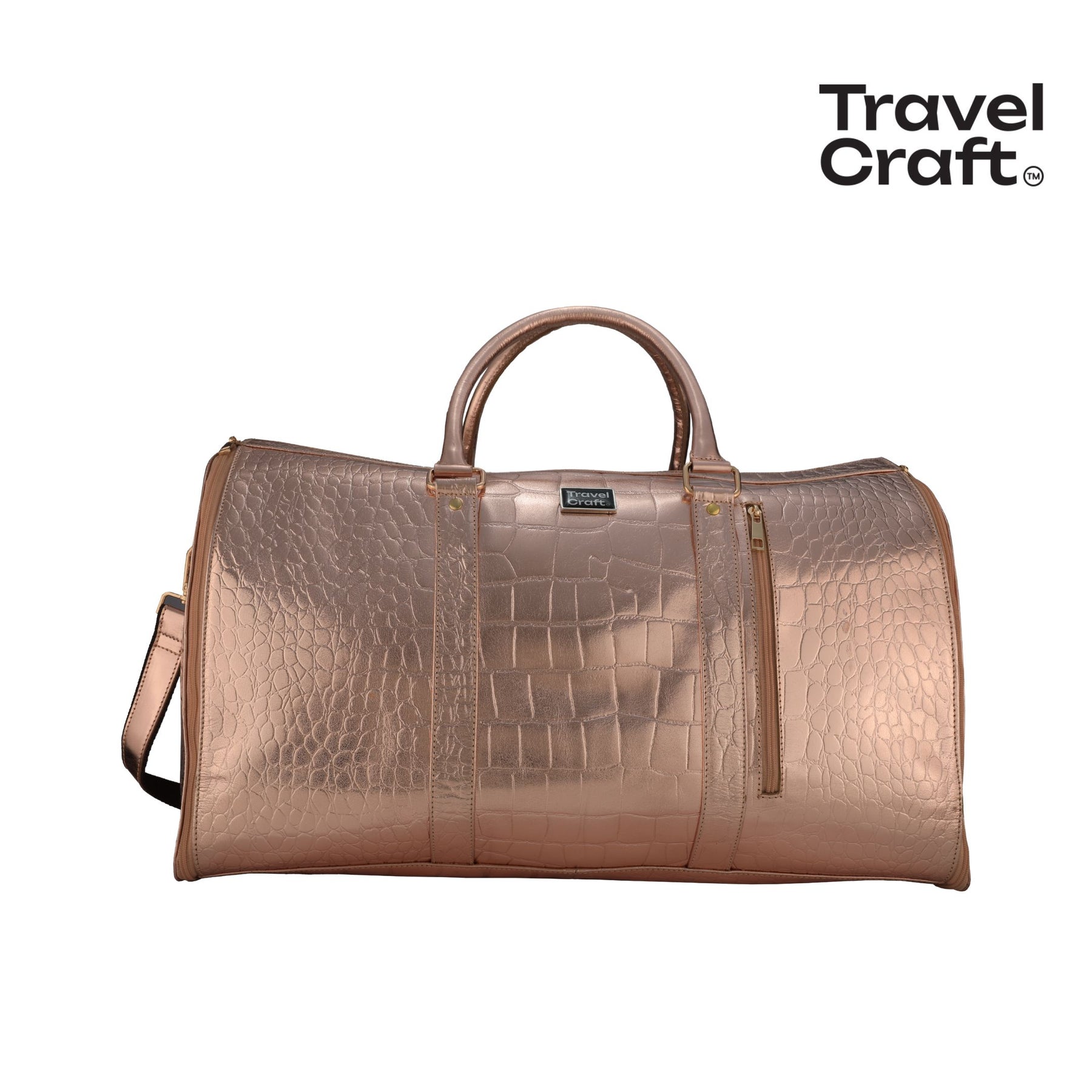 Women's Stylish Rose Gold 18" Garment Duffel Bag - Clothing & Essentials Carrier