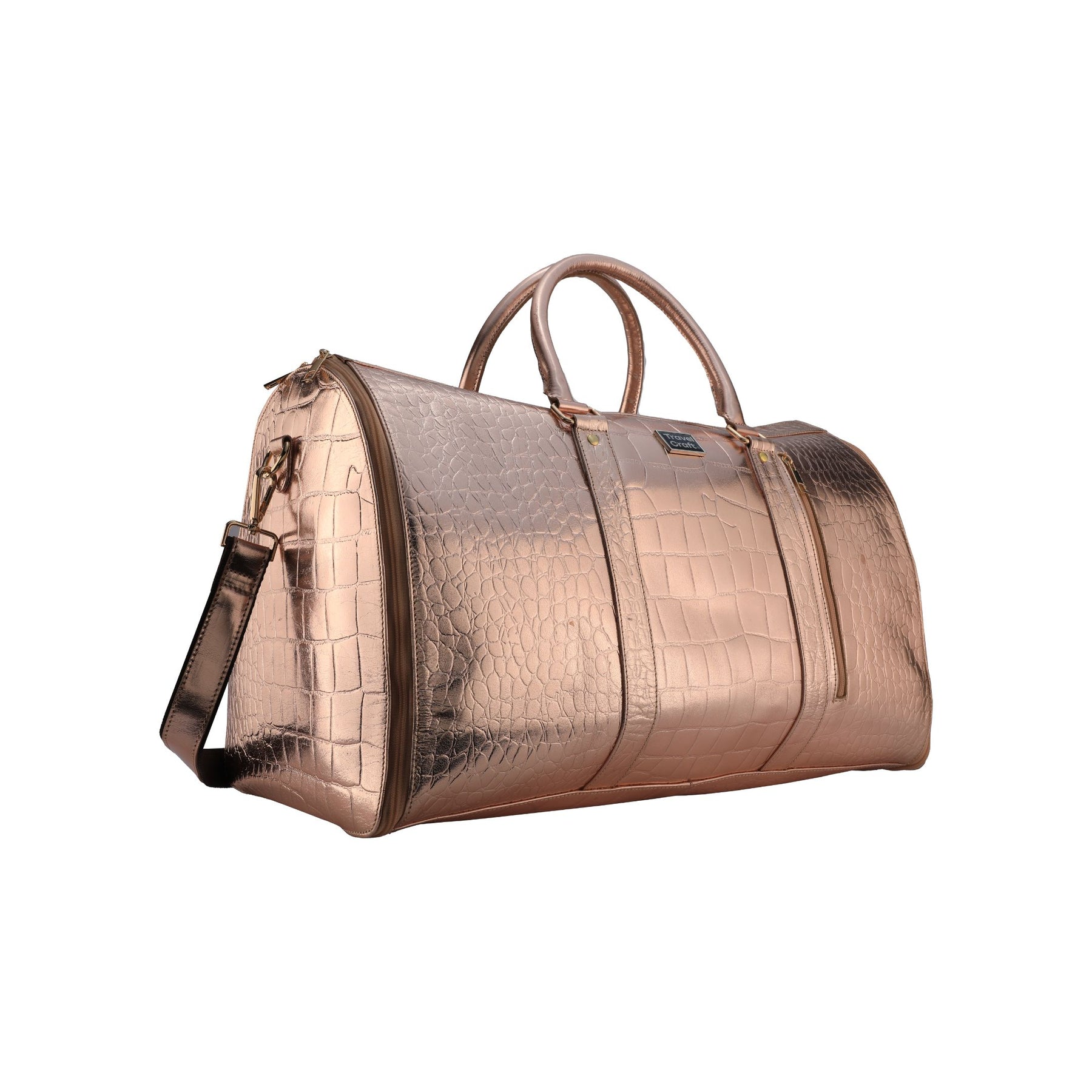 Women's Stylish Rose Gold 18" Garment Duffel Bag - Clothing & Essentials Carrier