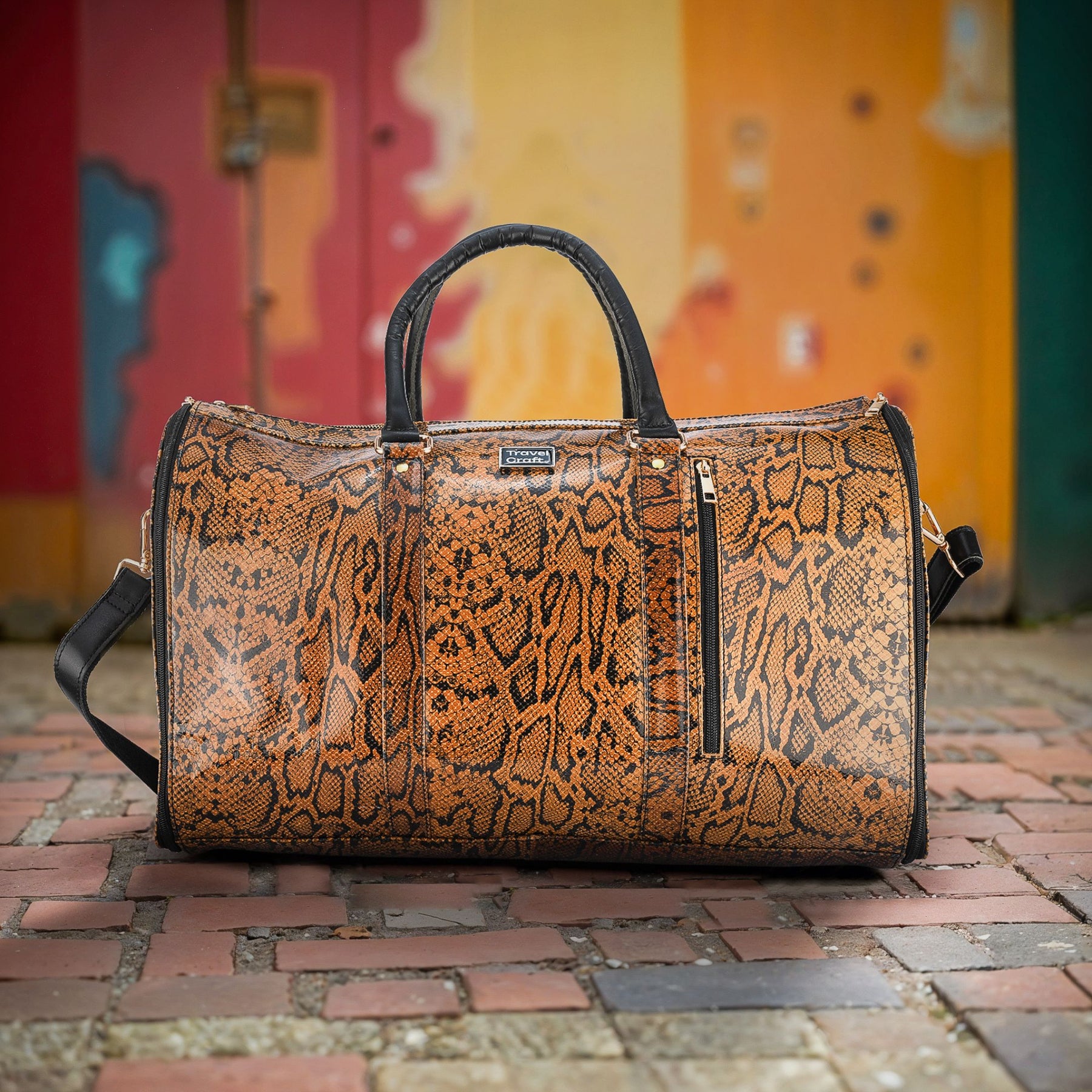 Women's Stylish Snake Skin 20" Garment Duffel Bag - Clothing & Essentials Carrier
