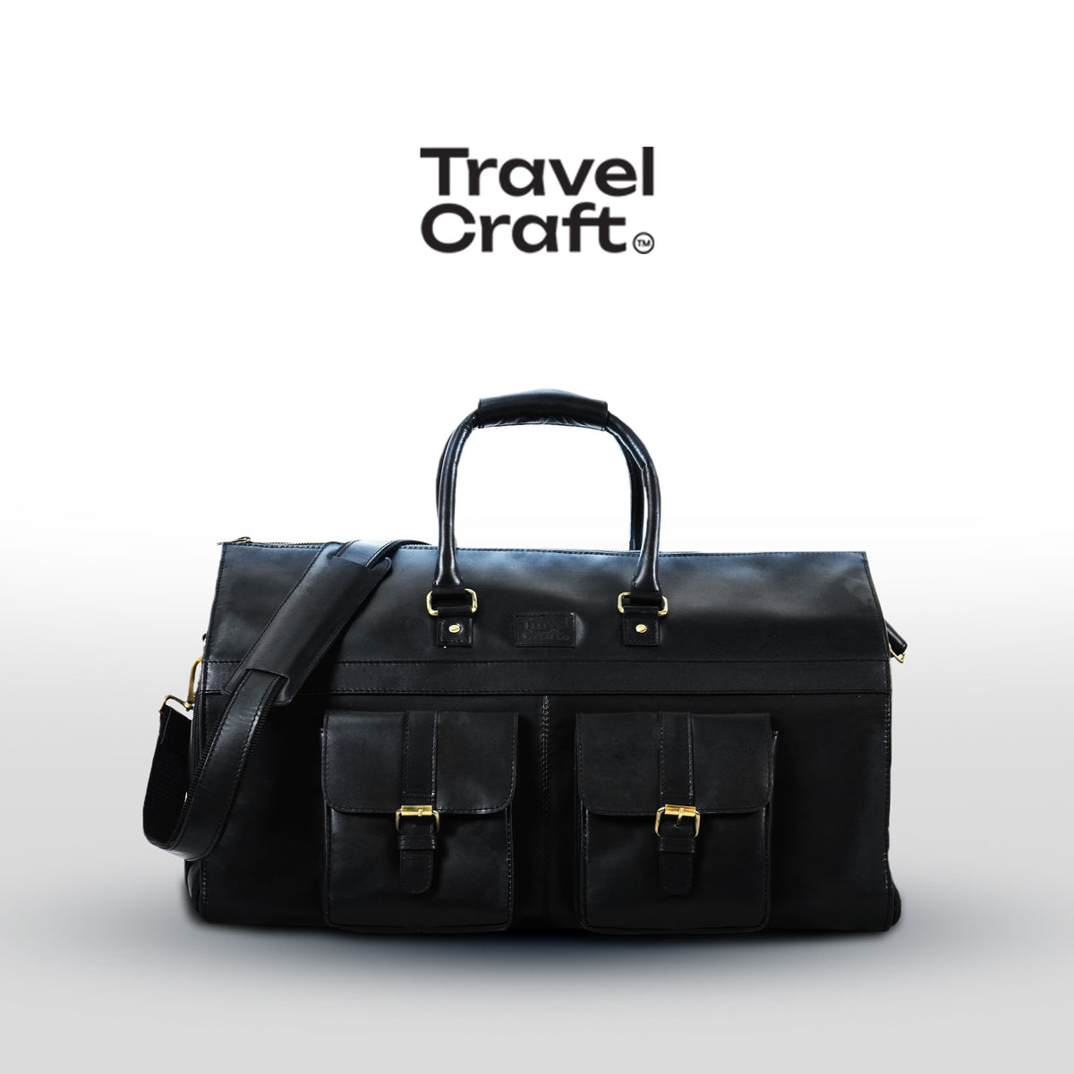 The Dual-Function 22" Black Garment Duffel Bag For Mens