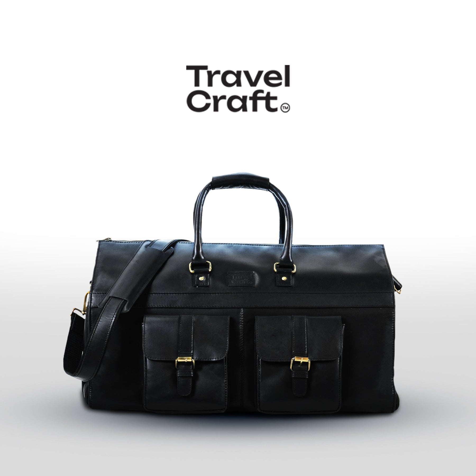 The Dual-Function 20" Black Garment Duffel Bag For Mens