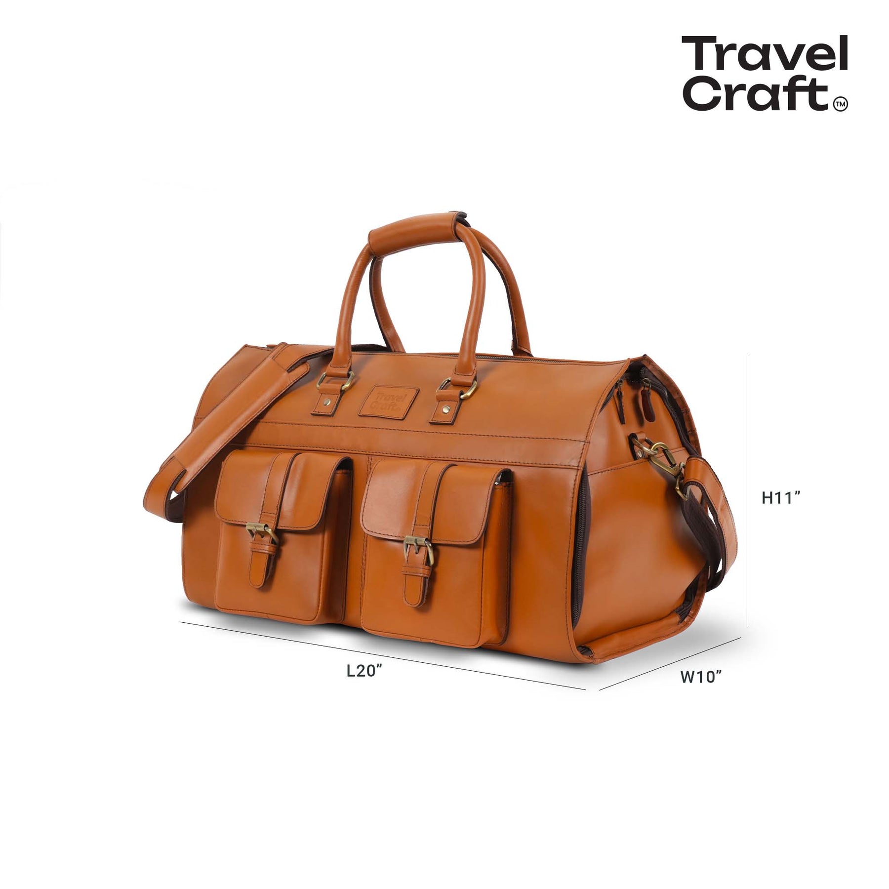 The Dual-Function 20" Tan Garment Duffel Bag For Mens