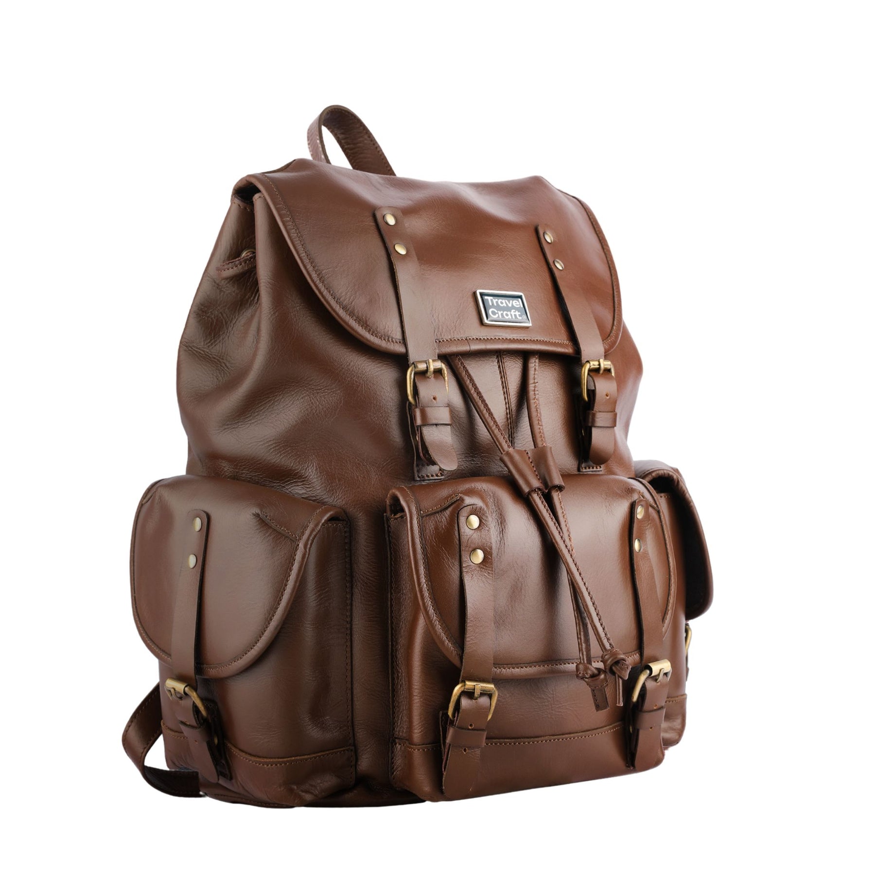 Luxurious Genuine Leather 3-Pocket Backpack