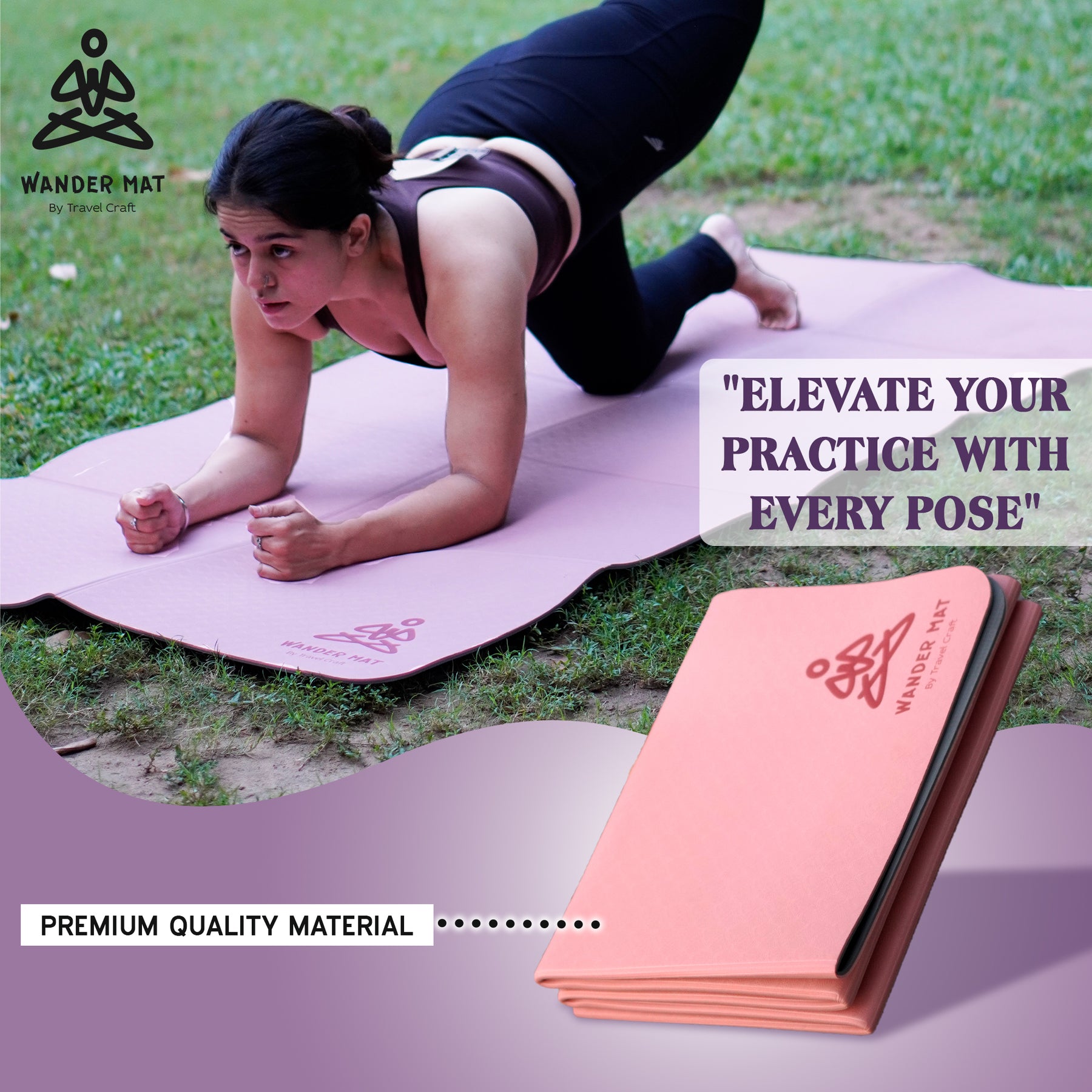 XXL Size 90cm Wide 6mm Thick Travel Craft TPE Foldable Yoga Mat