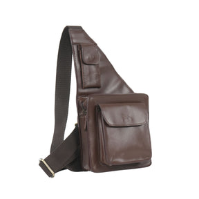 Genuine Leather Men's Retro Business Casual Shoulder Bag – Crossbody, Chest & Office Use