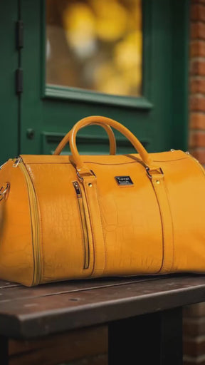 Women's Stylish Yellow 20" Garment Duffel Bag - Clothing & Essentials Carrier