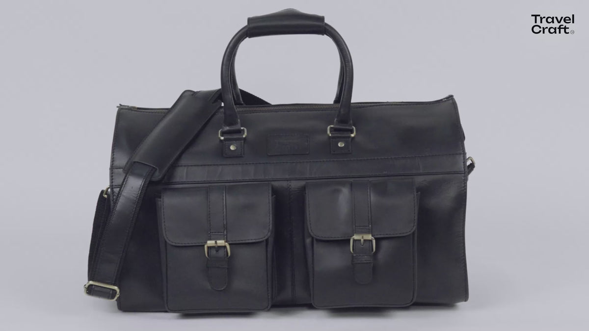 The Dual-Function 20" Black Garment Duffel Bag For Mens