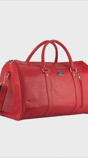 Women's Stylish Red 20" Garment Duffel Bag - Clothing & Essentials Carrier