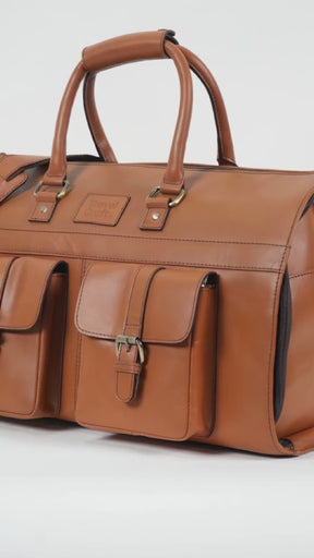 The Dual-Function 22" Tan Garment Duffel Bag For Mens